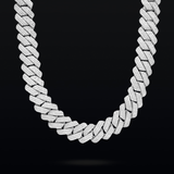 Prong link chain 19 mm silver