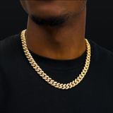 Iced Cuban link chain 12mm gold