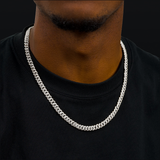 Iced Cuban link chain 5mm silver