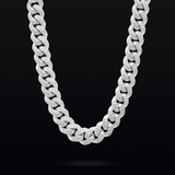 Iced Cuban link chain 12mm silver