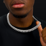 Iced Cuban link chain 12mm silver