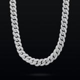 Iced Cuban link chain 10mm silver