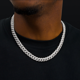 Iced Cuban link chain 10mm silver