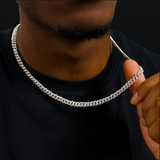 Iced Cuban link chain 5mm silver