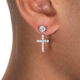 Moissanite  Studded Cross Earrings