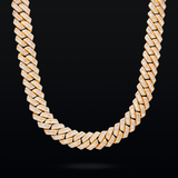 Prong baguette link chain 19mm gold