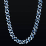 Moissanite 8mm Blue Cuban Chain