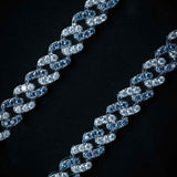 Moissanite 8mm Blue Cuban Chain