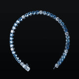 Moissanite 4mm Blue Tennis Bracelet