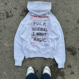 FUCK NORMAL HOOD GREY MELANGE