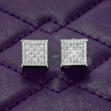 VVS 9MM Moissanite Square Stud Earrings Screw Back