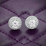 VVS 11MM Double Halo Moissanite Stud Earrings Screw Back