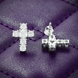 VVS 10MM Stud Moissanite Cross Earrings Screw Back